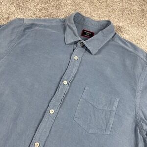 UNTUCKit Corduroy Shirt Mens Large Slim Fit Button Up Cotton Light Blue‎